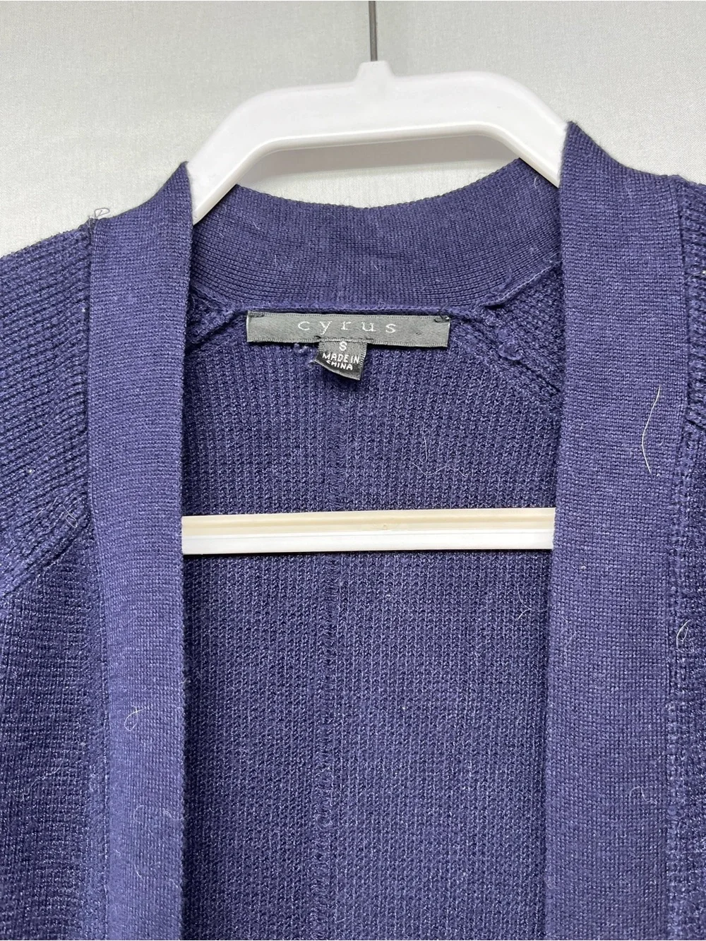 Cyrus Navy Open-Front Pocket Cardigan
